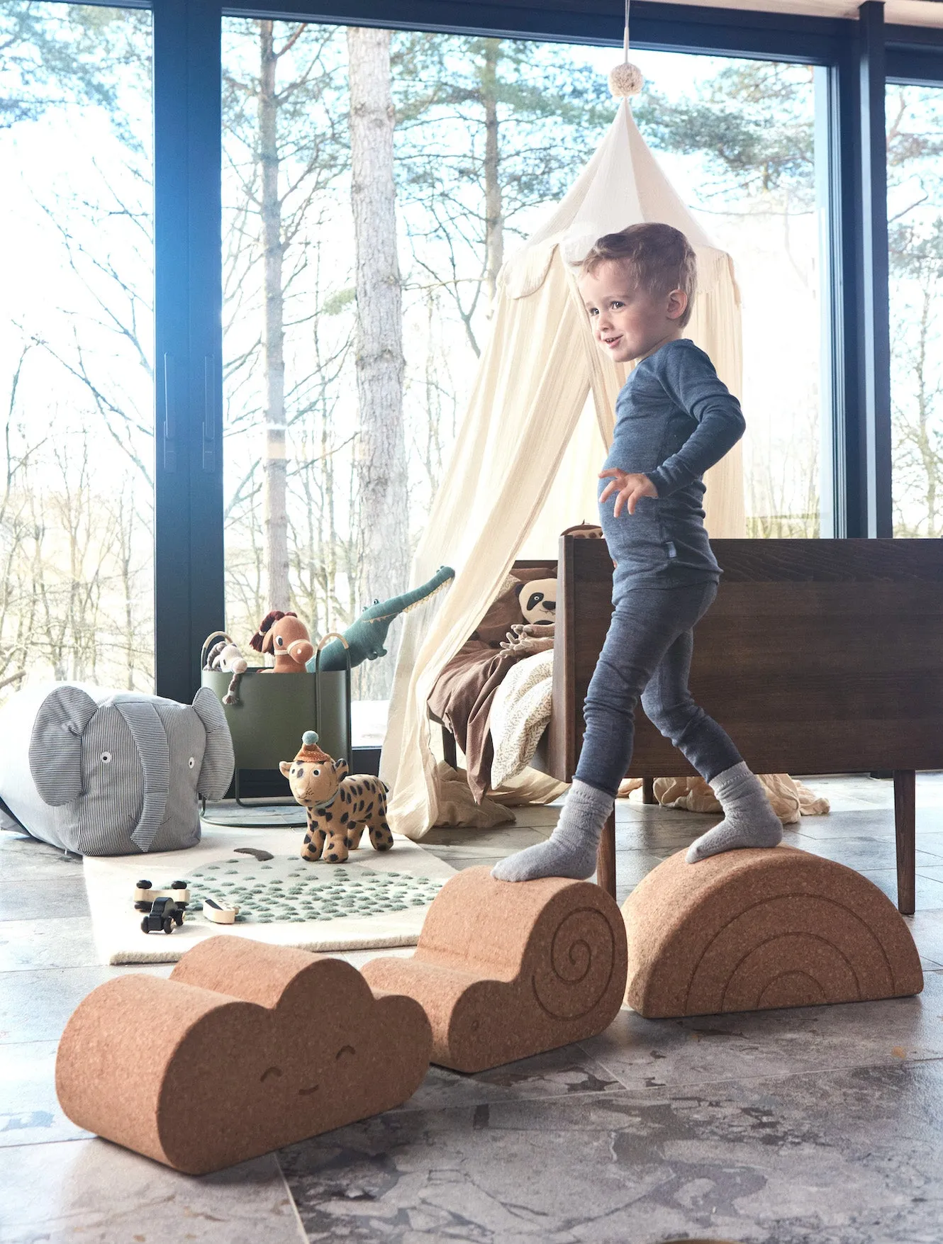 OYOY Cork Stool | Rainbow