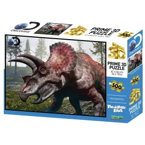 Prime 3D Super 3D 500 Piece 3D Puzzle Prehistoric Era Triceratops