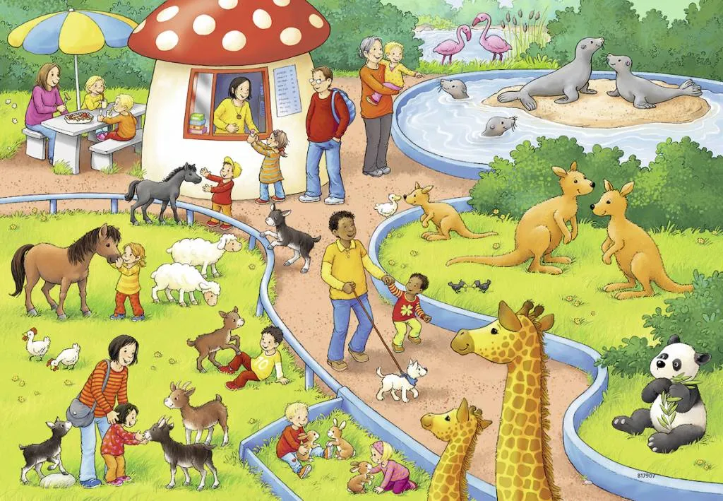 Ravensburger 2x24 A Day at the Zoo Wise - Kids Toys