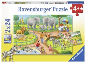 Ravensburger 2x24 A Day at the Zoo Wise - Kids Toys