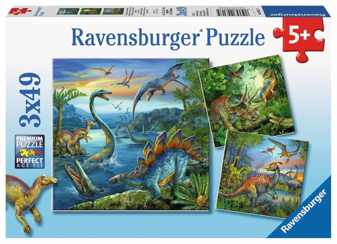 Ravensburger 3 x 49 P Dinosaur Facination Wise - Kids Toys