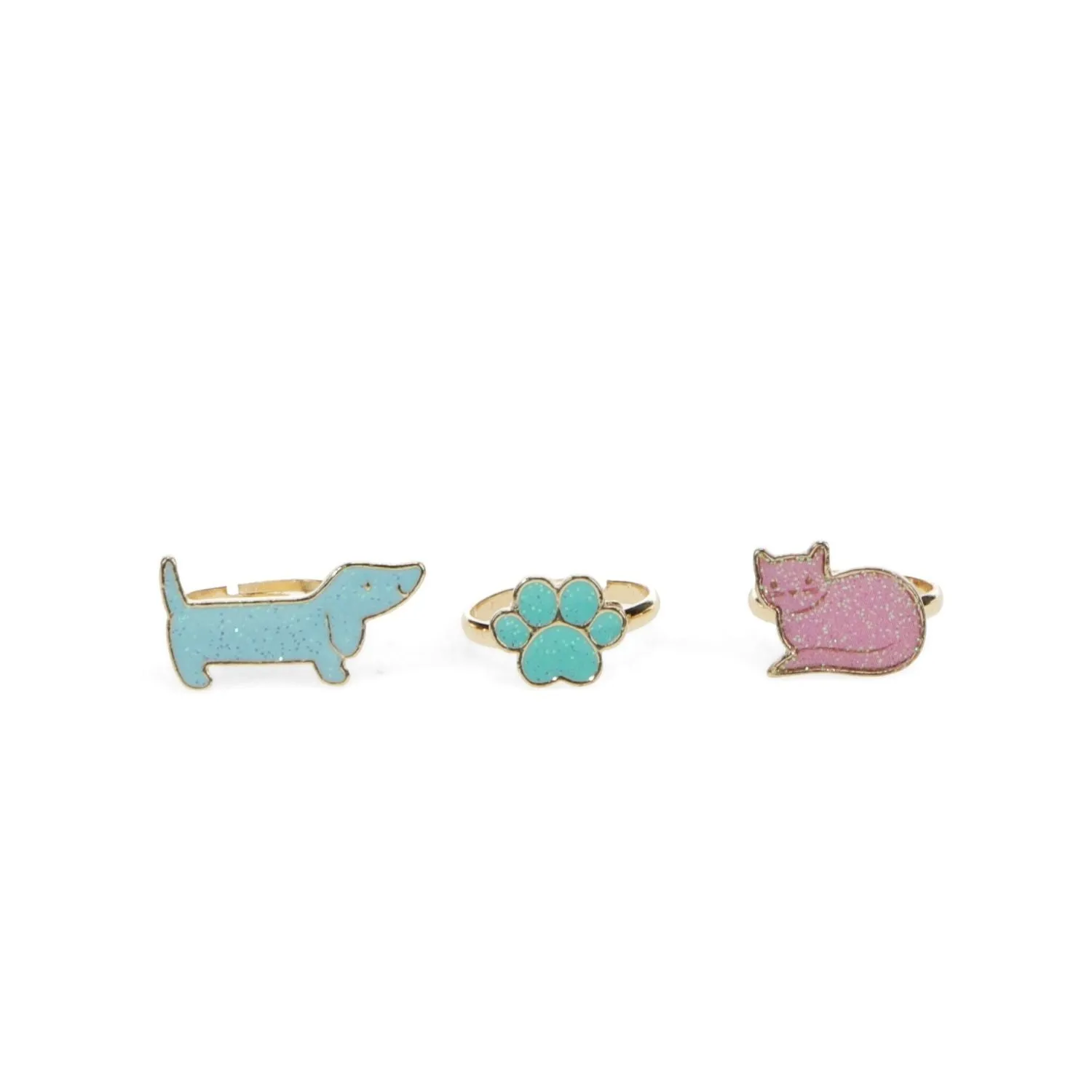 Sausage Dog & Cat - Glitter Rings