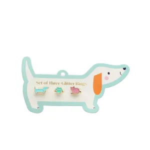 Sausage Dog & Cat - Glitter Rings