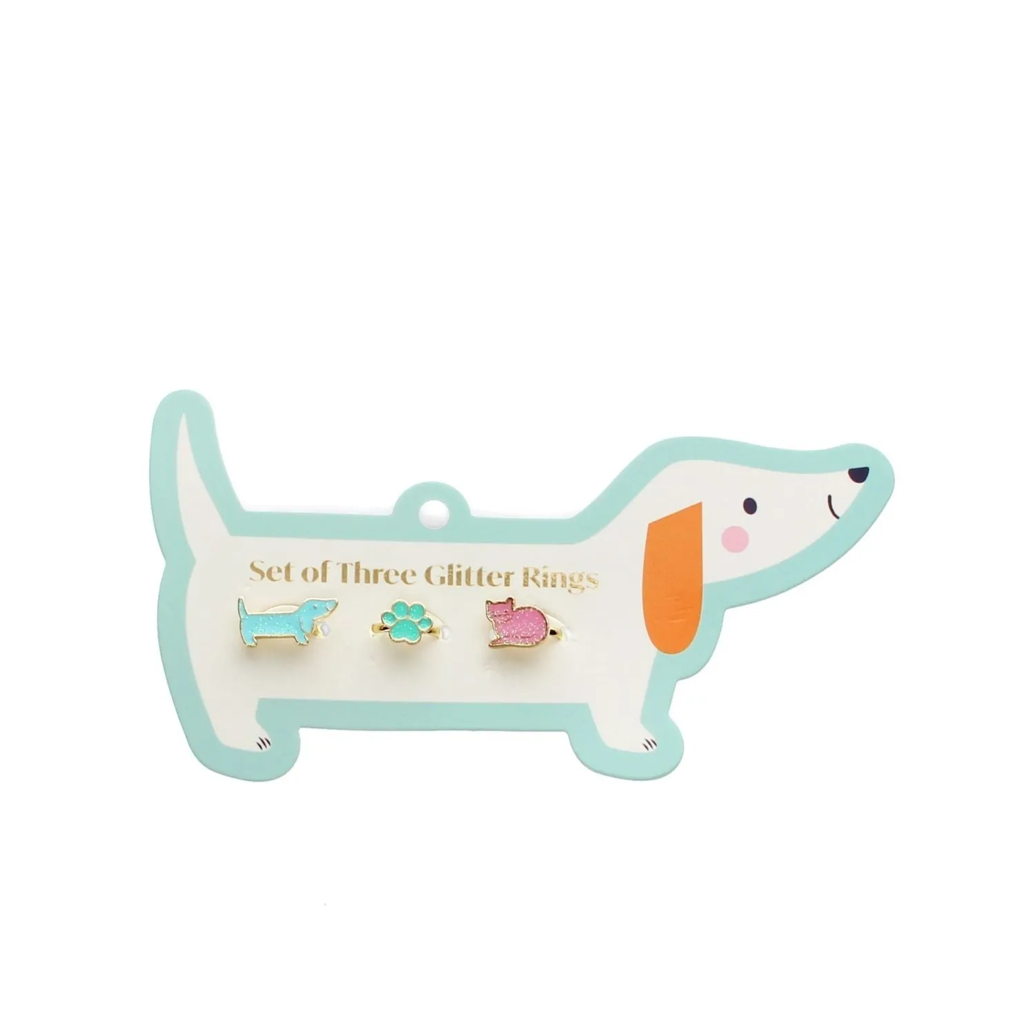 Sausage Dog & Cat - Glitter Rings