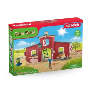 Schleich Farm World Large Barn with Animals and Accessories Set