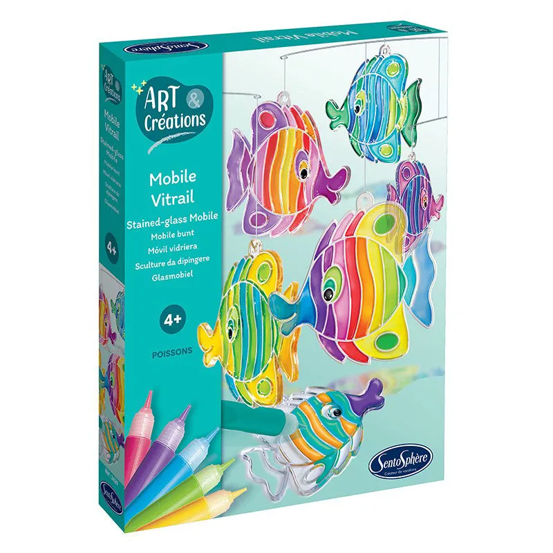 Sentosphère Art & Creations - Mobile Vitrail - Poissons