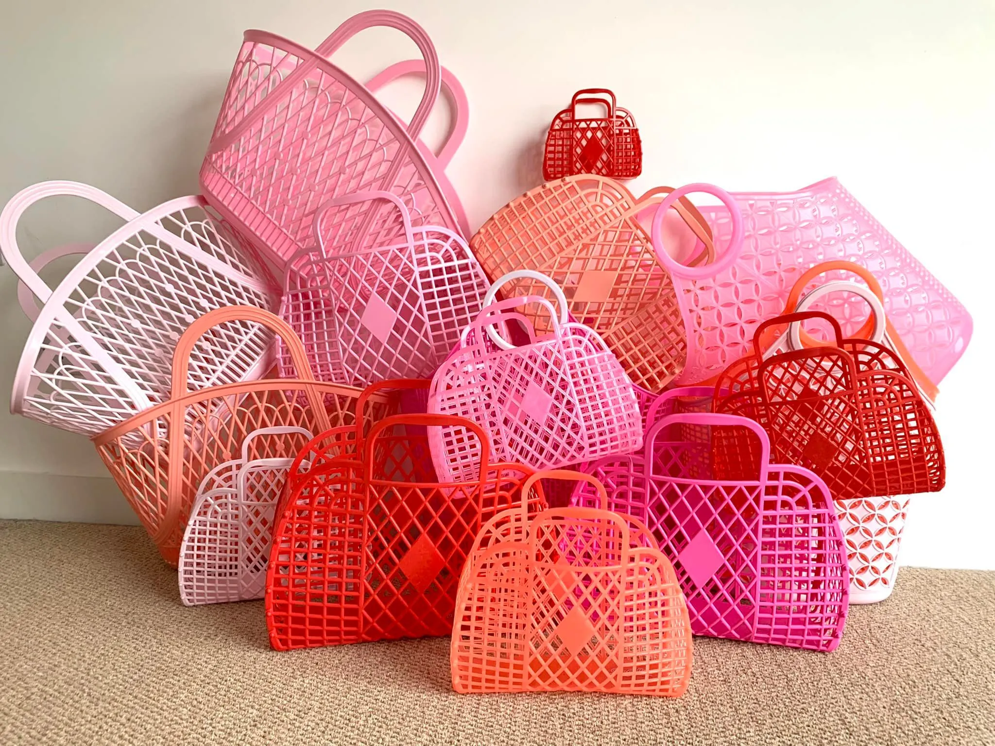 Small Retro Basket Jelly Bag - Peach