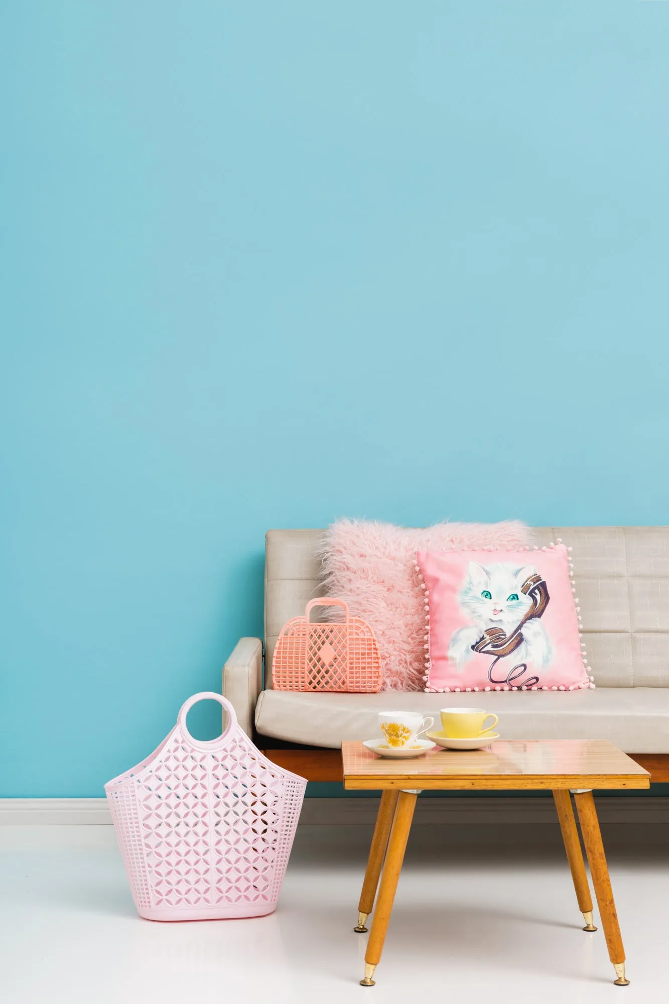 Small Retro Basket Jelly Bag - Peach