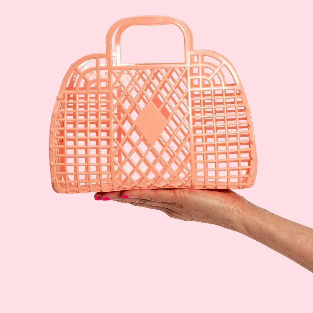 Small Retro Basket Jelly Bag - Peach