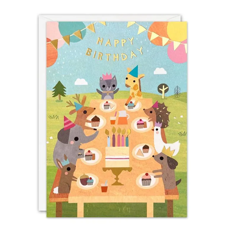 Tea Party Happy Birthday Card