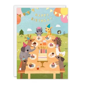 Tea Party Happy Birthday Card