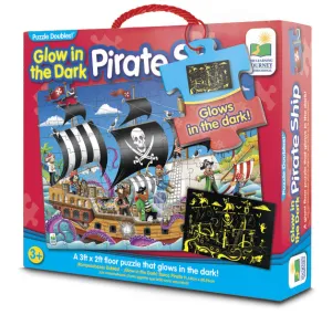 THE LEARNING JOURNEY 100 PIECE GLOW IN THE DARK PIRATE SHIP FLOOR PUZZLE