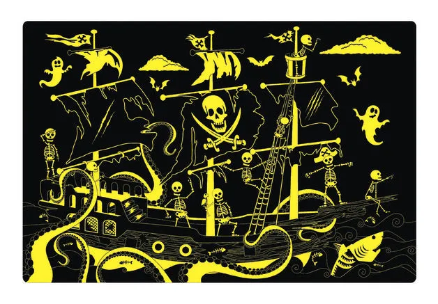 THE LEARNING JOURNEY 100 PIECE GLOW IN THE DARK PIRATE SHIP FLOOR PUZZLE