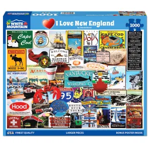 White Mountain Puzzles I Love New England 1000 Piece