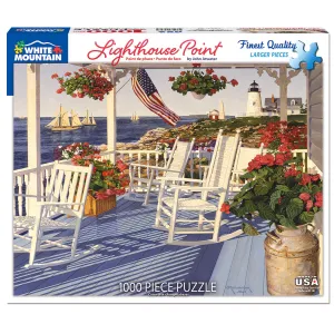 White Mountain Puzzles Lighthouse Point 1000 Piece Jigsaw Puzzle