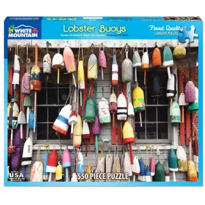White Mountain Puzzles Lobster Buoys 500 Piece Jigsaw Puzzle